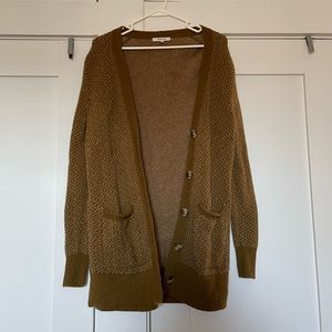 Madewell long olive green cardigan